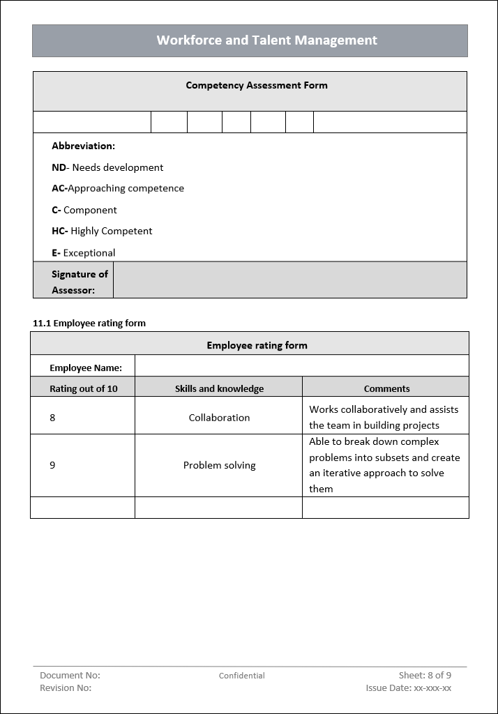Workforce and Talent Management Process Template Word