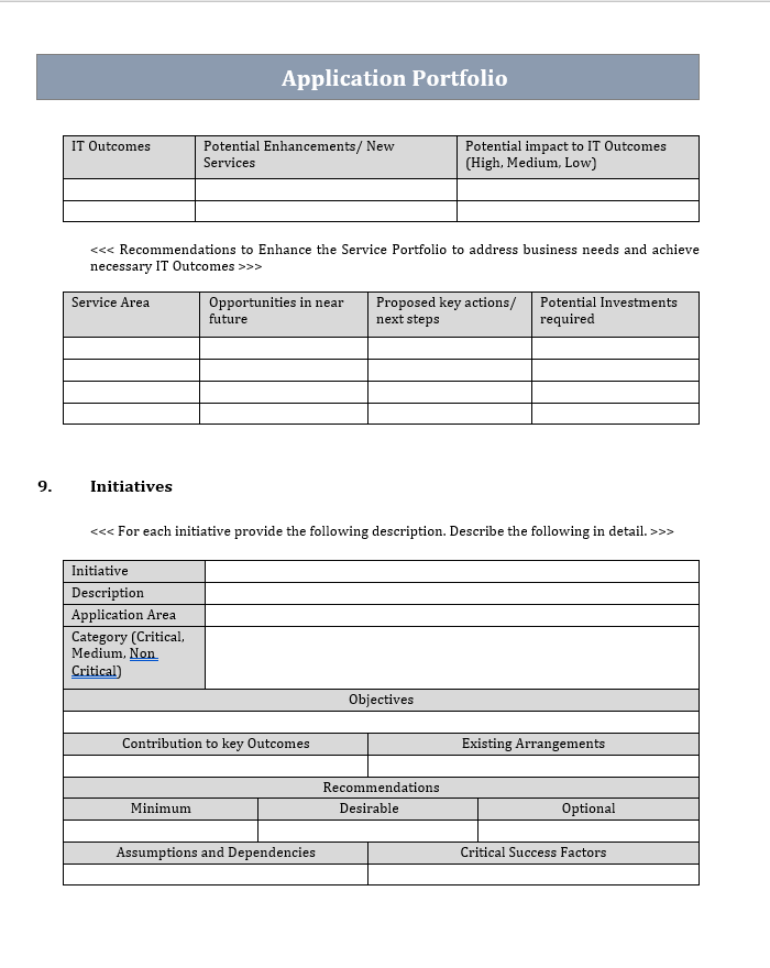 Portfolio Entry Form Example Application Portfolio Template – ITSM Docs - ITSM Documents & Templates