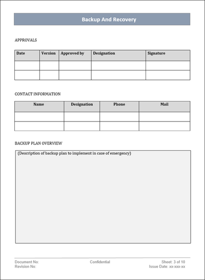 Backup And Recovery Policy Template – ITSM Docs - ITSM Documents ...