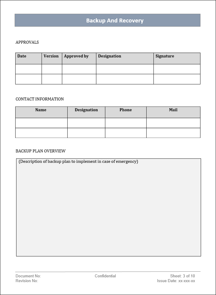 Backup And Recovery Policy Template – ITSM Docs - ITSM Documents ...
