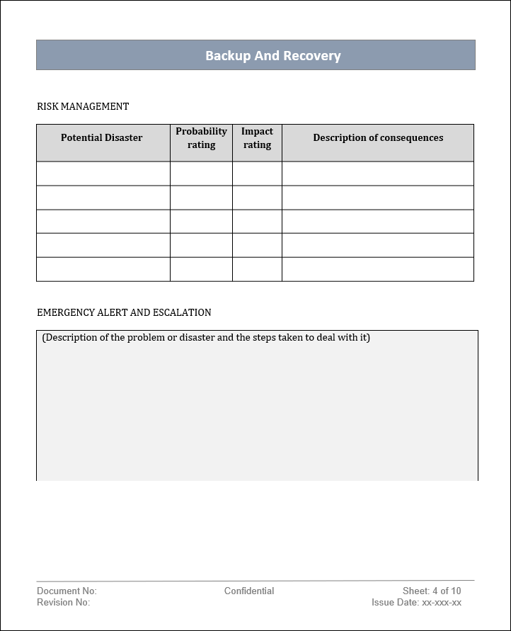 Backup And Recovery Policy Template – ITSM Docs - ITSM Documents ...
