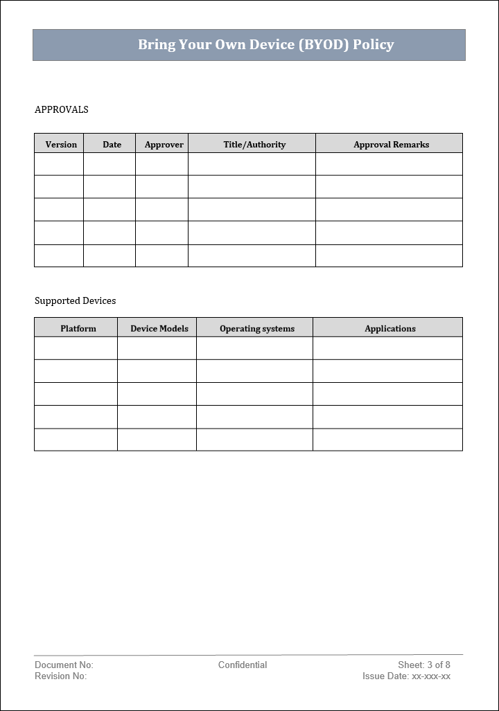 BYOD policy template