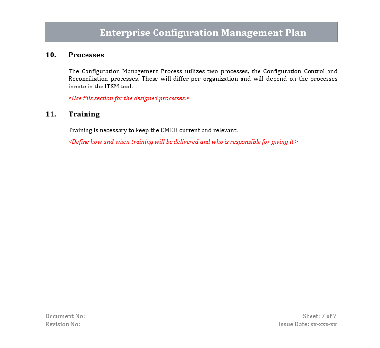 Configuration Management Plan Template – ITSM Docs - ITSM Documents ...