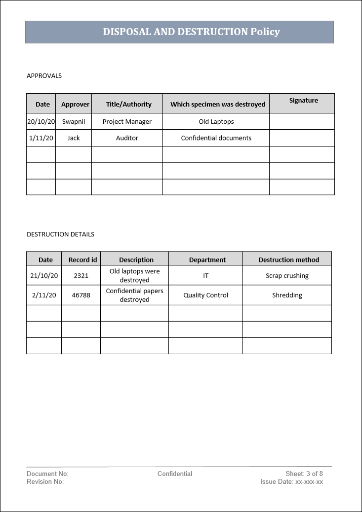 Secure Disposal Document Example Security Management Bundle – ITSM Docs - ITSM Documents & Templates