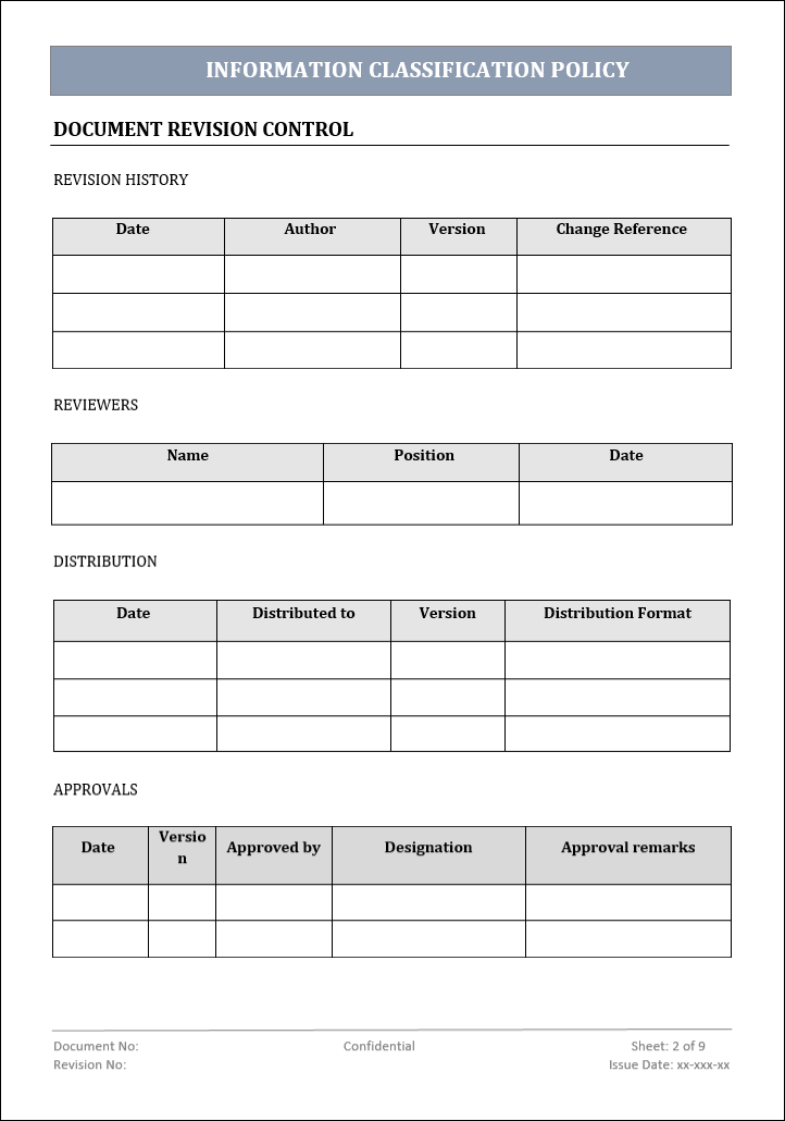 Information Classification Policy – ITSM Docs - ITSM Documents & Templates