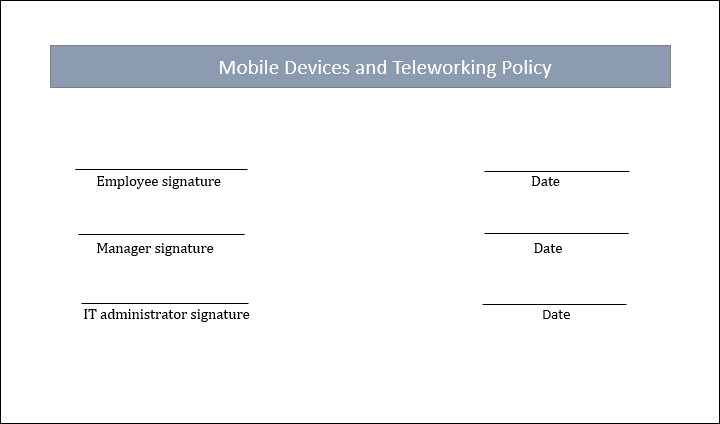 mobile devices and teleworking policy, mobile devices and teleworking
