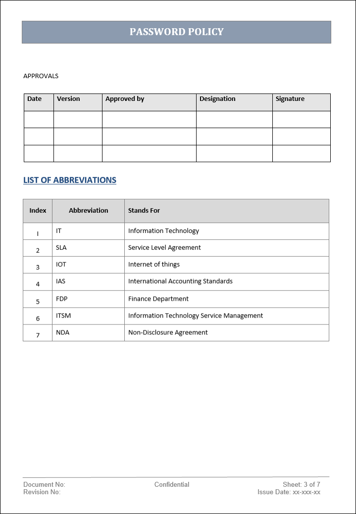 Password Policy Example Pdf Password policy – ITSM Docs - ITSM Documents & Templates
