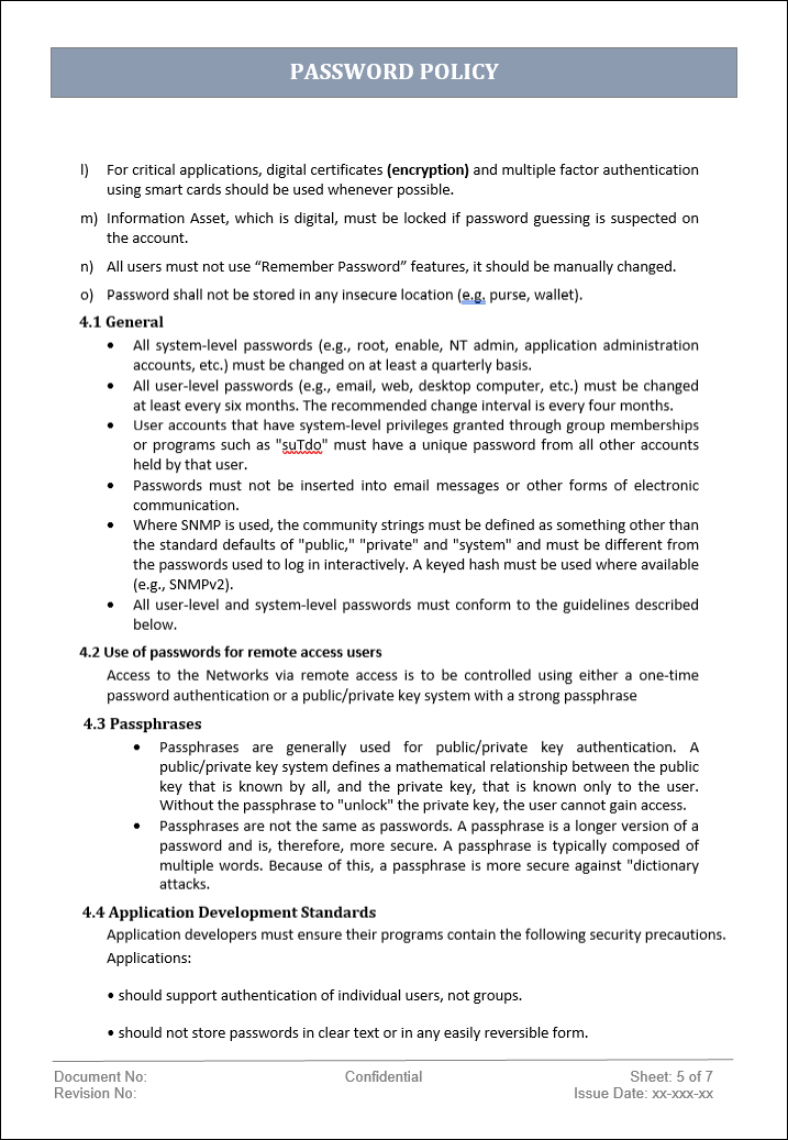 Password Policy Example Pdf Password policy – ITSM Docs - ITSM Documents & Templates