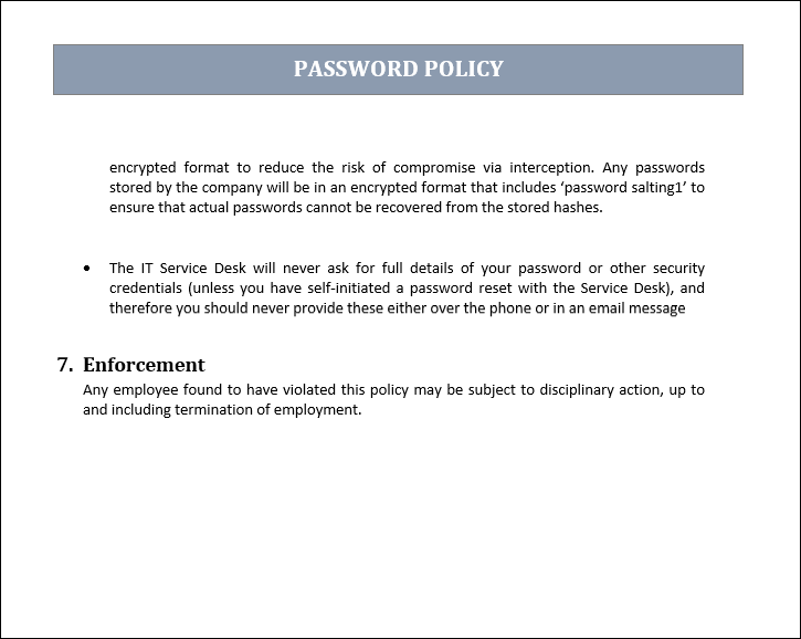 password policy, password policy template