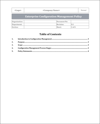 Enterprise configuration management policy