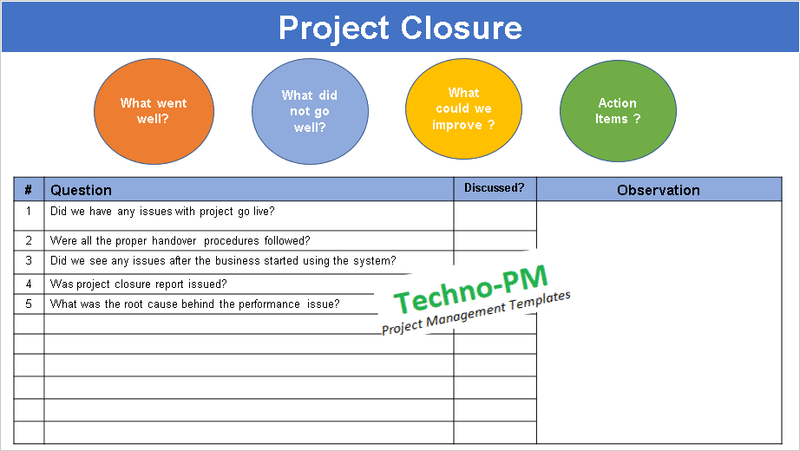 Project Closure Agenda