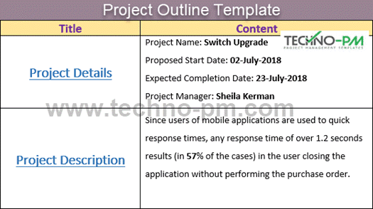 Project Outline Template Word with an Example, Project outline template, Project outline