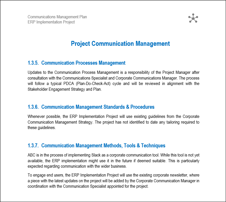 Project communication management, communication management