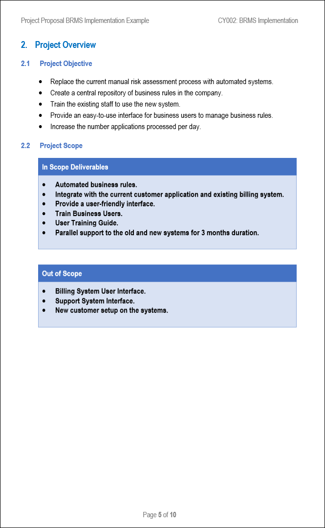 Project Proposal BRMS Implementation Template – ITSM Docs - ITSM ...