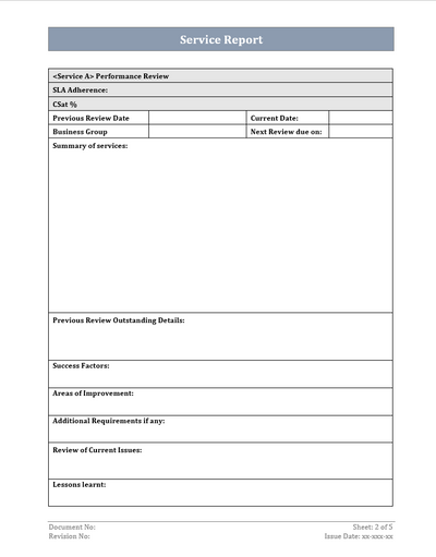 Service Report Template – ITSM Docs - ITSM Documents & Templates