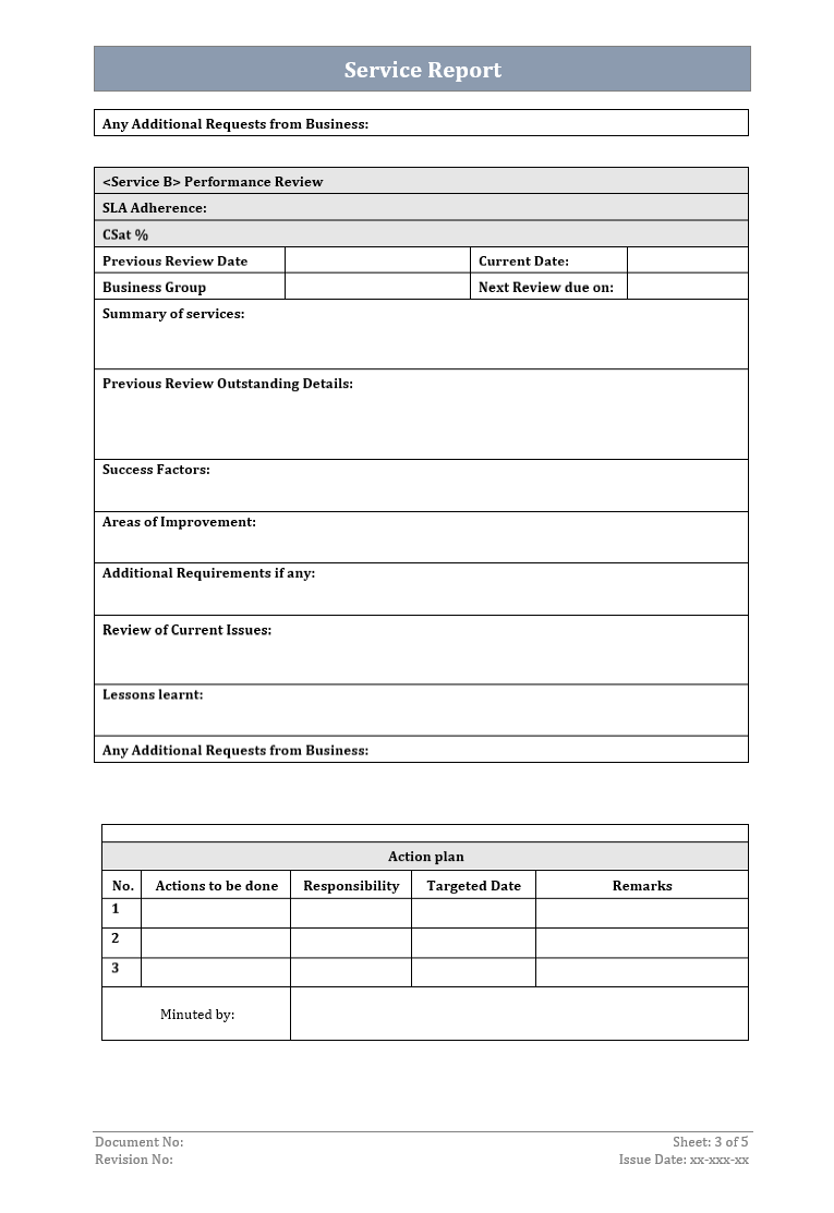 Service Report Template – ITSM Docs - ITSM Documents & Templates