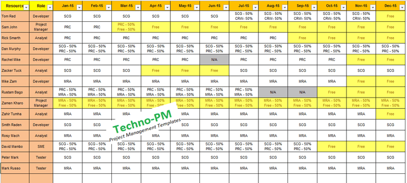 Resource Matrix Template Excel 