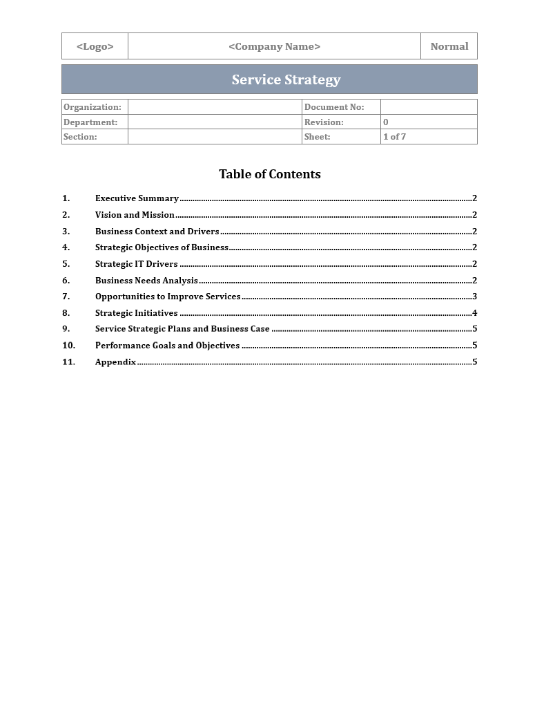 Business Service Guide Document Example Service Strategy Template – ITSM Docs - ITSM Documents & Templates