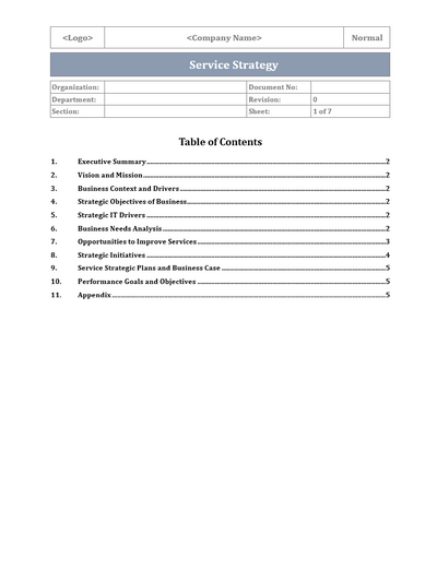 It Service Strategy Example Pdf All ITSM Templates – ITSM Docs - ITSM Documents & Templates