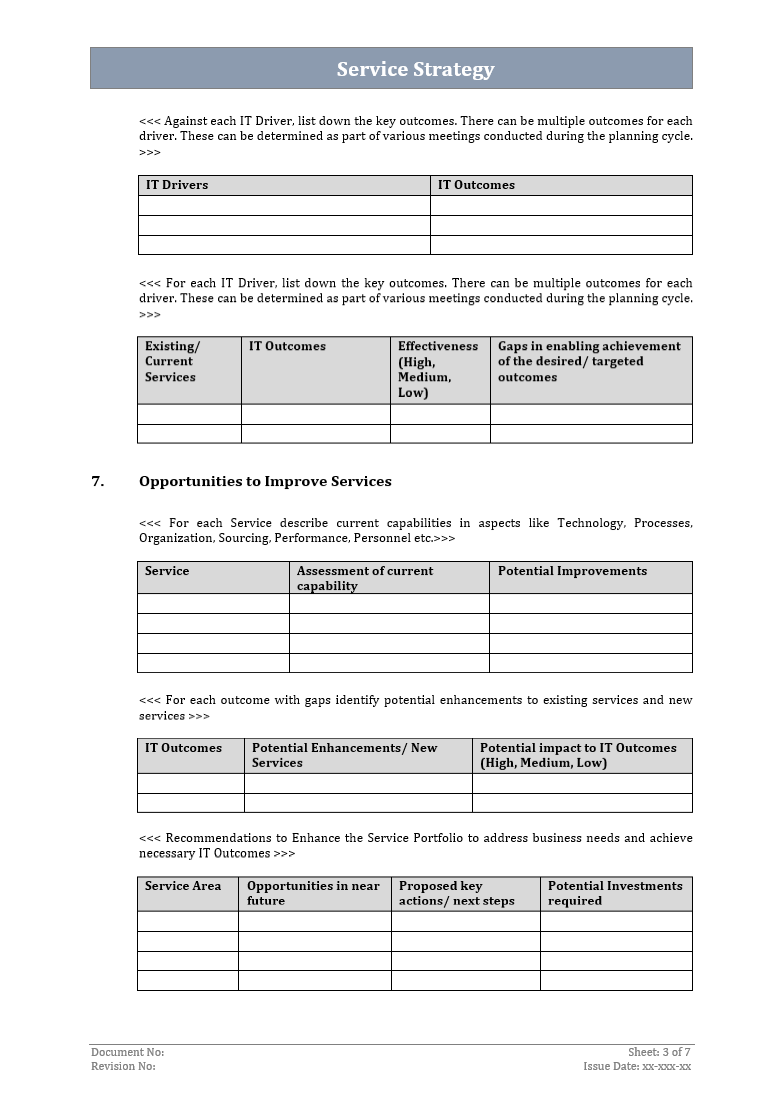 Strategy Support Document Service Strategy Template – ITSM Docs - ITSM Documents & Templates