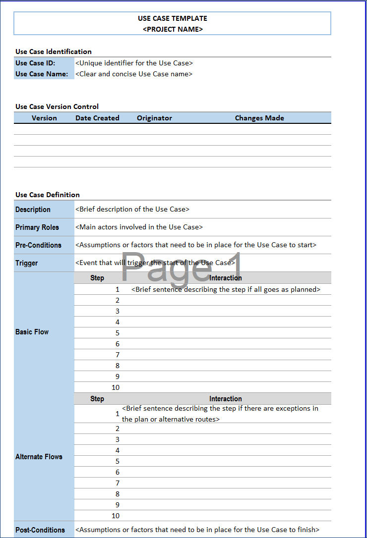 Use Case Template Excel – ITSM Docs - ITSM Documents & Templates