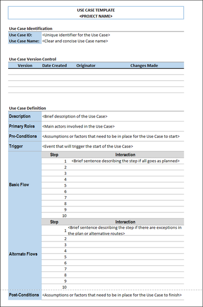 Use Case Template , Use Case