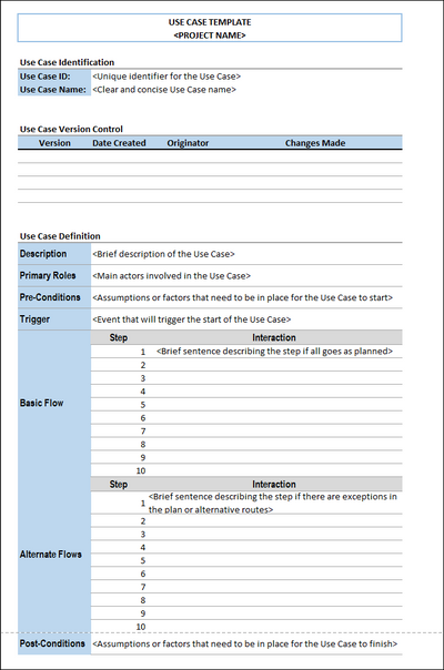 Use Case Docs Use Case Template Excel – ITSM Docs - ITSM Documents & Templates